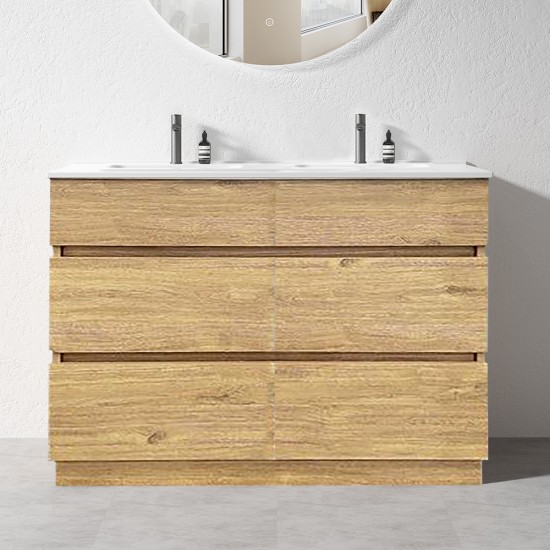 Susan 1500mm Plywood Floor Standing Vanity With Double Ceramic Basin