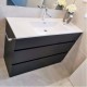 Susan 750mm Black Plywood Floor Standing Vanity With Ceramic Basin