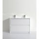 TB 1200mm Gloss White Plywood Floor Standing Vanity With Double Ceramic Basin