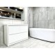 TB 750mm Gloss White Plywood Floor Standing Vanity With Ceramic Basin