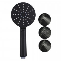 Round Black ABS 3 Function Handheld Shower with Shower Hose Round Black ABS 3 Function Handheld Shower with Shower Hose