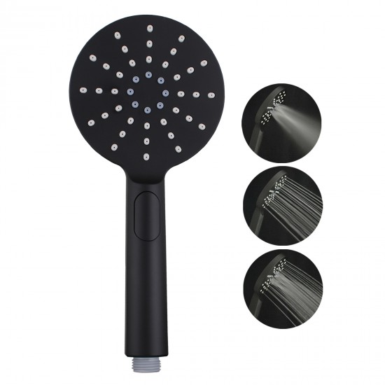 8 inch Round Matt Black Twin Shower Set With Sliding Rail Diverter Mixer Tap Bottom Water Inlet