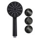Round Black Adjustable Shower Rail with Round Black Handheld Shower