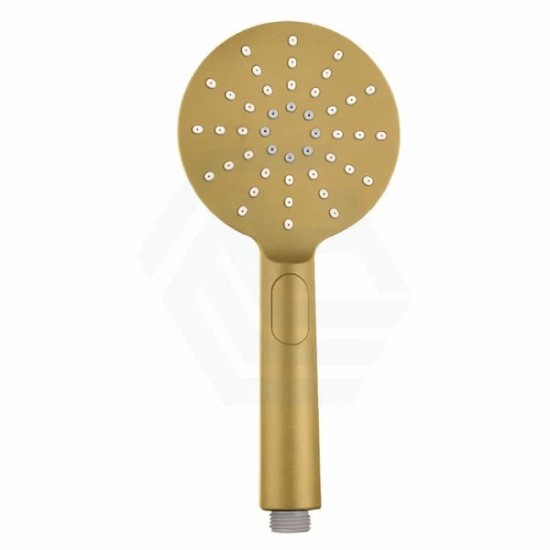 Round Brushed Yellow Gold Shower Rail with Brass Handheld Shower Set