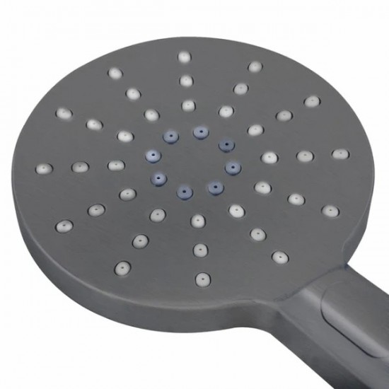 Round 3 Functions Gunmetal Grey Rainfall Hand Held Shower Head Only