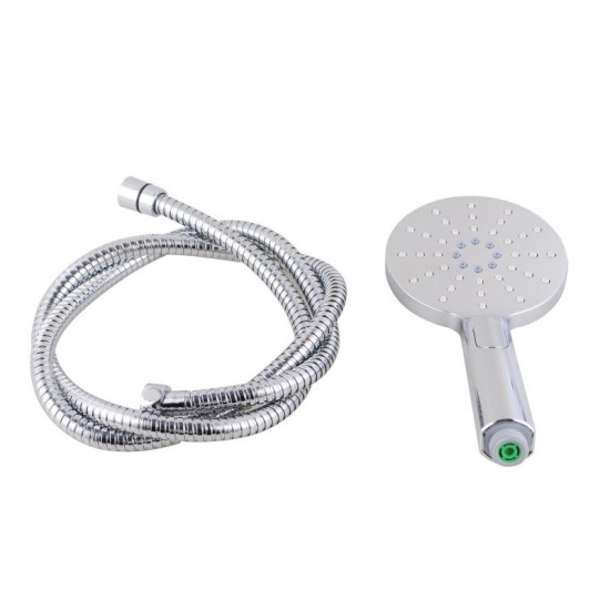 Round Chrome ABS 3 Function Handheld Shower with Shower Hose