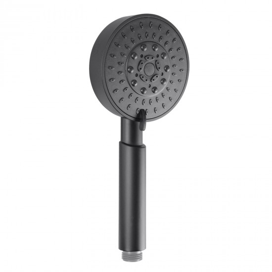 ABS Matt Black 5 Functions Round Handheld Shower Only