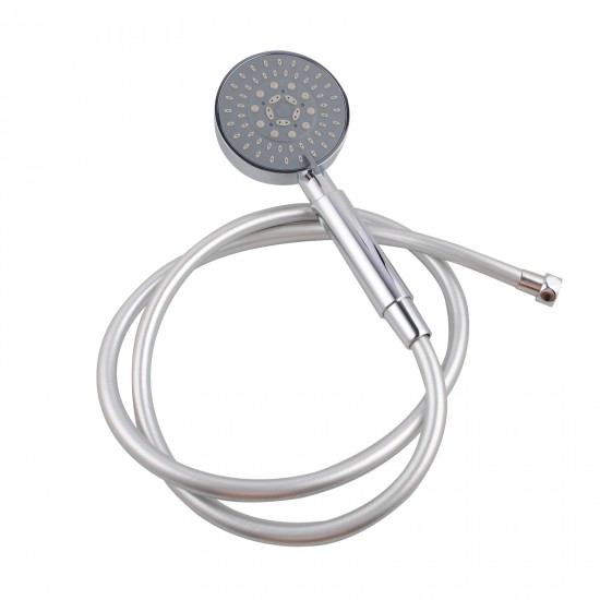 Chrome 5 Function Round ABS Hand Held Shower With 1.5m Water Hose