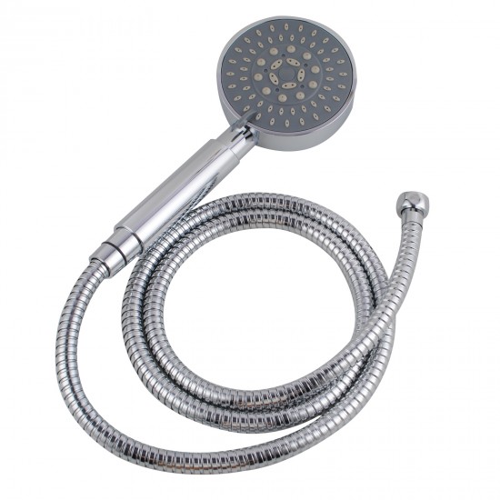 Chrome 5 Function Round ABS Hand Held Shower With 1.5m Water Hose