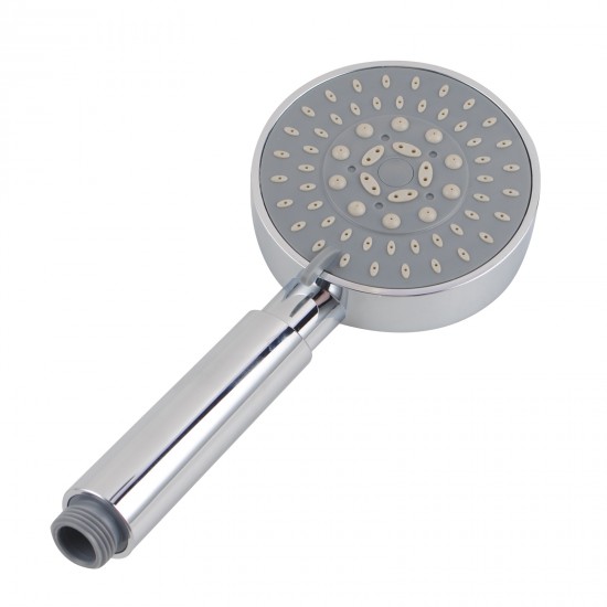 Chrome 5 Function Round ABS Hand Held Shower With 1.5m Water Hose