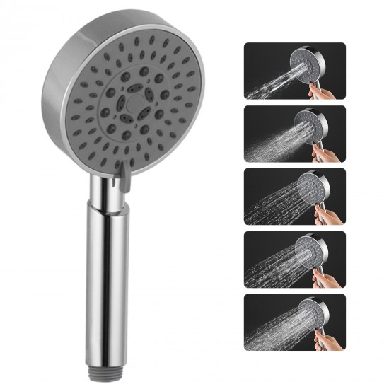 8 inch Round Chrome Twin Shower Set Top/Bottom Water Inlet with Brass Handheld Shower