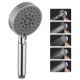 Bath Round Chrome Sliding Rail Stainless Steel Rainfall Shower Head & Handheld Shower Head Set