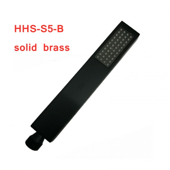 Matte Black Brass Square Hand Held Shower Spray Head With Water Hose