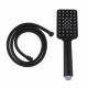 ABS Square 3 Functions Matte Black Hand Held Shower Head With Shower Hose