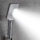 Square 3 Functions Brushed Nickel Rainfall Hand Held Shower Head Only