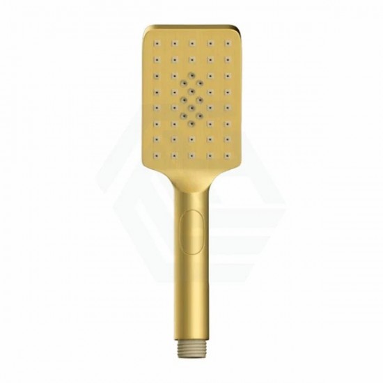 Square 3 Functions Brushed Yellow Gold Rainfall Hand Held Shower Head Only