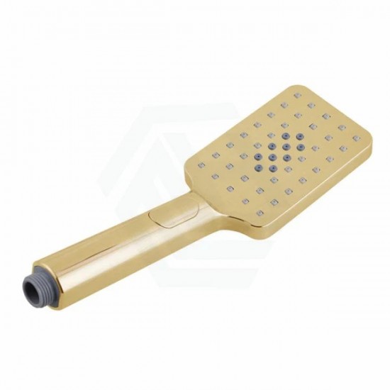 Square 3 Functions Brushed Yellow Gold Rainfall Hand Held Shower Head Only