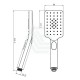 ABS Square 3 Functions Chrome Rainfall Hand Held Shower Head With Water Hose