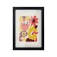 A4 Wooden Kids Art Frame Children Artwork Display Changeable Front Opening Table Stand Black