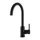 Euro Gooseneck Round Matt Black Kitchen/Laundry Sink Mixer Taps Swivel Kitchen Tapware