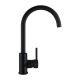 Euro Gooseneck Round Matt Black Kitchen/Laundry Sink Mixer Taps Swivel Kitchen Tapware