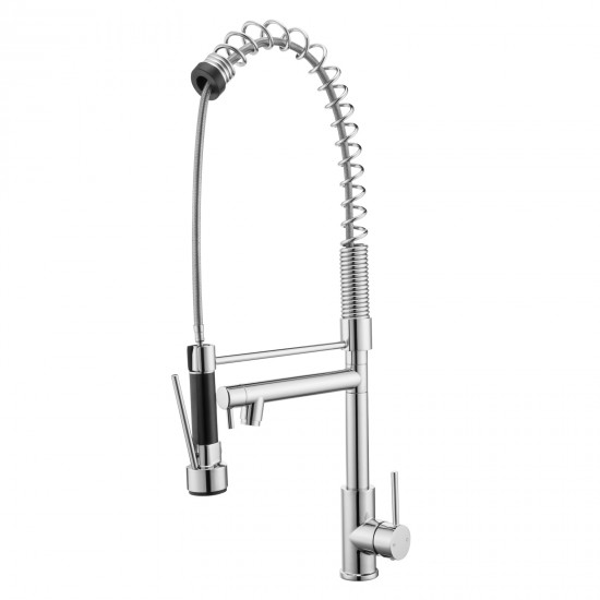 Spring Chrome Commercial Double Spout Kitchen/Laundry Sink Mixer Taps Swivel Kitchen Tapware 