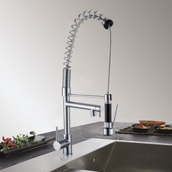 Spring Chrome Commercial Double Spout Kitchen/Laundry Sink Mixer Taps Swivel Kitchen Tapware  Spring Chrome Commercial Double Spout Kitchen/Laundry Sink Mixer Taps Swivel Kitchen Tapware