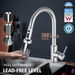 3 Modes Pull Out Kitchen Laundry Sink Mixer Tap 360° Swivel Chrome Faucet 3 Modes Pull Out Kitchen Laundry Sink Mixer Tap 360° Swivel Chrome Faucet