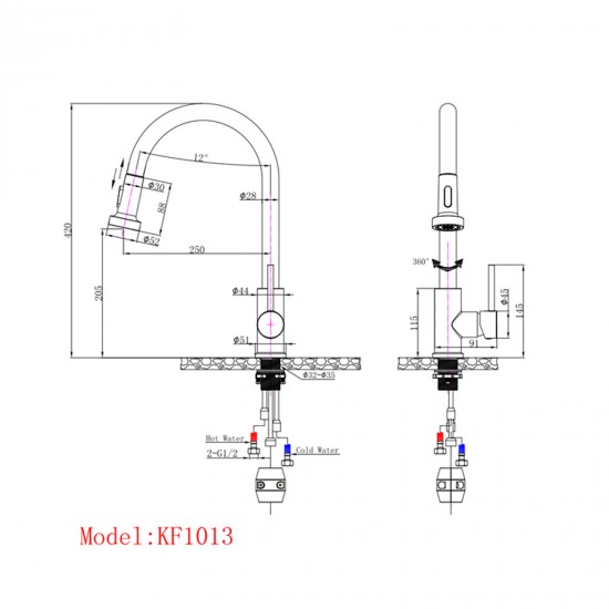 Euro Round Chrome Pull Out/Down Spray Kitchen/Laundry Sink Mixer Taps Swivel Kitchen Tapware