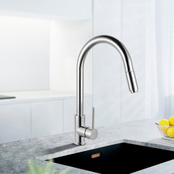Euro Round Chrome 360° Swivel Pull Out Kitchen Sink Mixer Tap DR Brass Euro Round Chrome 360° Swivel Pull Out Kitchen Sink Mixer Tap DR Brass