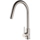 Gooseneck Brushed Nickel 360° Swivel Pull Out Kitchen Sink Mixer Tap Solid Brass