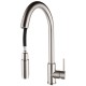 Gooseneck Brushed Nickel 360° Swivel Pull Out Kitchen Sink Mixer Tap Solid Brass