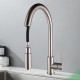 Gooseneck Brushed Nickel 360° Swivel Pull Out Kitchen Sink Mixer Tap Solid Brass