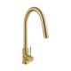 Gooseneck Brushed Yellow Gold 360° Swivel Pull Out Kitchen Sink Mixer Tap Solid Brass