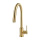 Gooseneck Brushed Yellow Gold 360° Swivel Pull Out Kitchen Sink Mixer Tap Solid Brass