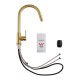 Gooseneck Brushed Yellow Gold 360° Swivel Pull Out Kitchen Sink Mixer Tap Solid Brass