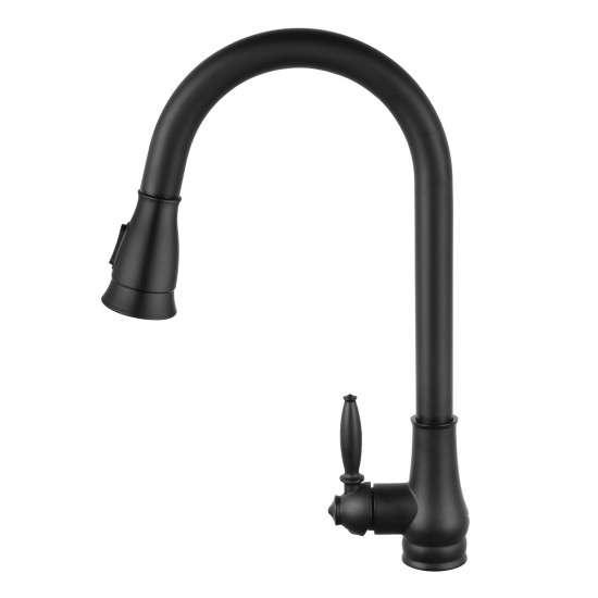 Euro Round Nero Black Vintage Pull Out/Down Kitchen/Laundry Sink Mixer Taps  Swivel Kitchen Tapware