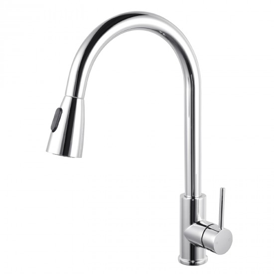 Euro Round Chrome Pull Out/Down Shower Kitchen/Laundry Sink Mixer Taps Swivel Kitchen Tapware