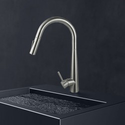 Euro Brushed Nickel Solid Brass Round Mixer Tap with Smart Touch and 360 Swivel and Pull Out for kitchen Euro Brushed Nickel Solid Brass Round Mixer Tap with Smart Touch and 360 Swivel and Pull Out for kitchen