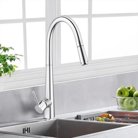 Chrome Pull Out/Down Kitchen/Laundry Sink Mixer Taps Swivel Kitchen Tapware