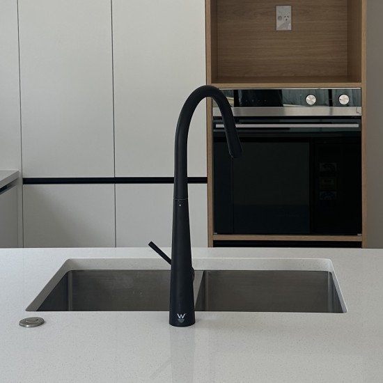 Euro Round Nero Black Pull Out/Down Kitchen/Laundry Sink Mixer Taps Swivel Kitchen Tapware