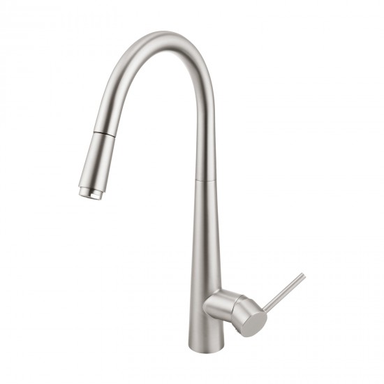 Euro Round Brushed Nickel Pull Out/Down Kitchen/Laundry Sink Mixer Taps Swivel Kitchen Tapware