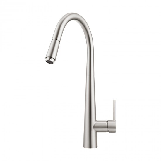 Euro Round Brushed Nickel Pull Out/Down Kitchen/Laundry Sink Mixer Taps Swivel Kitchen Tapware