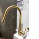 Pentro Round Brushed Yellow Gold 360 degree Swivel Pull Out Kitchen Sink Mixer Tap