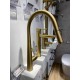 Pentro Round Brushed Yellow Gold 360 degree Swivel Pull Out Kitchen Sink Mixer Tap