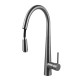 Euro Round Gunmetal Grey 360° Swivel Pull Out Kitchen Sink Mixer Tap Solid Brass