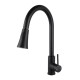 Euro Round Nero Black Pull Out/Down Kitchen/Laundry Sink Mixer Taps Swivel Kitchen Tapware