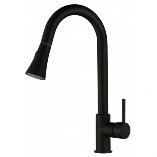 Euro Round Nero Black Pull Out/Down Kitchen/Laundry Sink Mixer Taps Swivel Kitchen Tapware