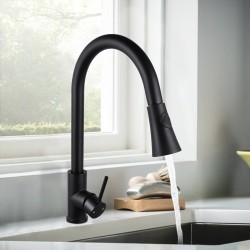 Euro Round Nero Black Pull Out/Down Kitchen/Laundry Sink Mixer Taps Swivel Kitchen Tapware Euro Round Nero Black Pull Out/Down Kitchen/Laundry Sink Mixer Taps Swivel Kitchen Tapware
