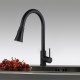 Euro Round Nero Black Pull Out/Down Kitchen/Laundry Sink Mixer Taps Swivel Kitchen Tapware